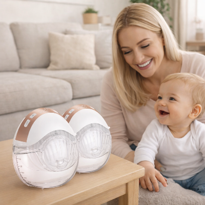Tire-lait-portable-duo-coque-cuivre-maman-bebe-blonds